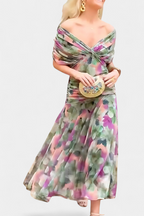 Alondra™ Long Floral Dress with V-Neck