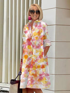 Danica | Chic Geometric Shirt Dress