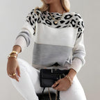 Diane | Leopard Accent Knit Sweater