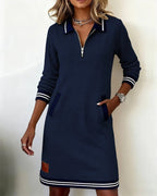 Chic Long Sleeve Cotton Dress